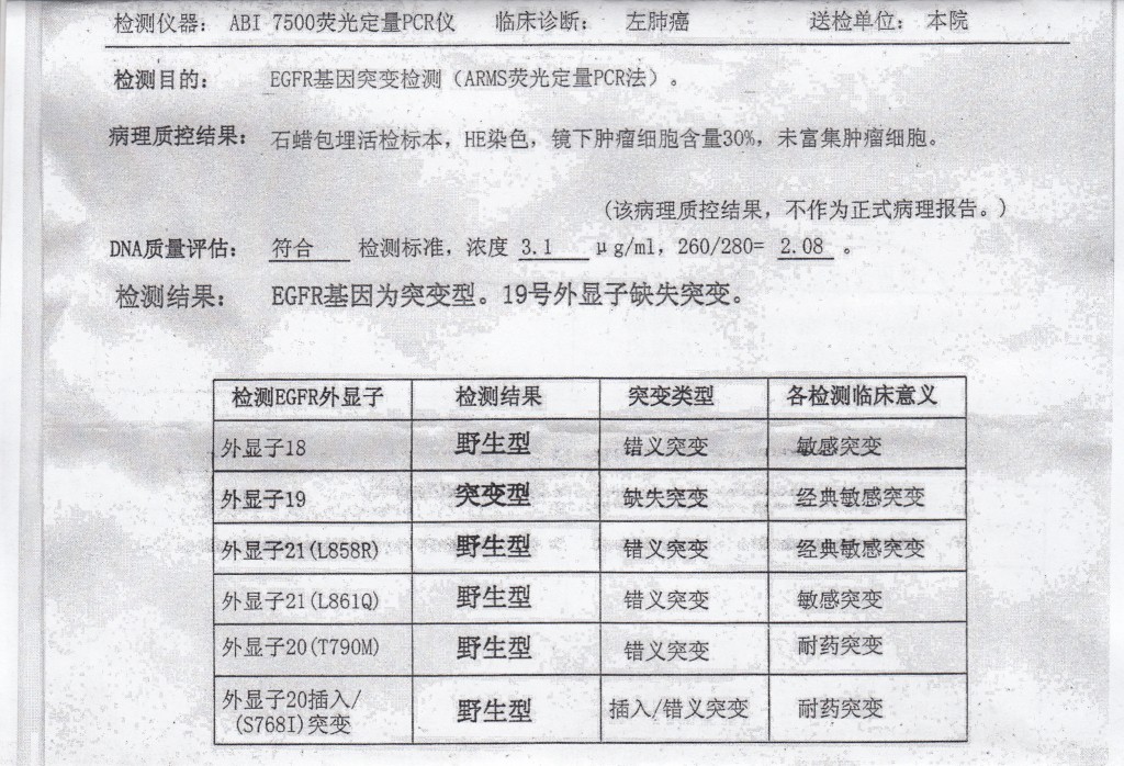 肺癌基因19突变